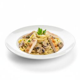 Паста с курицей и грибами