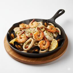 Сковородка Сытый кит с морепродуктами